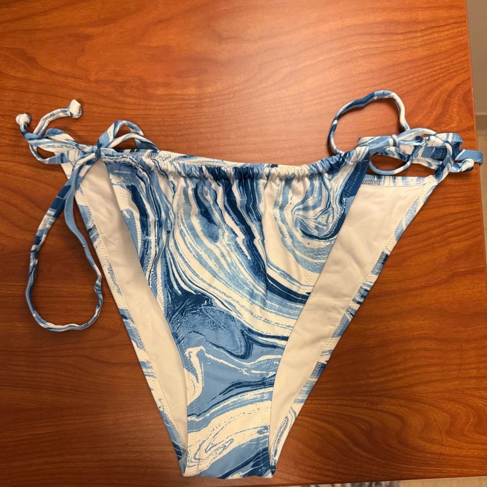 H&M Blue and White Bikini Bottom
